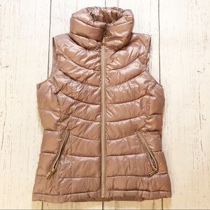 Calvin Klein tan brown puffer vest XS